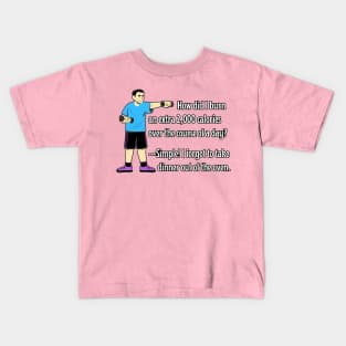 Skip the Gym Weightlifting Workout! Father's Secret to Burning Calories Without a Diet. (w/Cartoon Dad) (MD23Frd005b) Kids T-Shirt